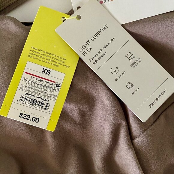 All In Motion Light Support Flex V-Neck Tank Bra XS 32A 32B NEW NWT - Picture 7 of 12